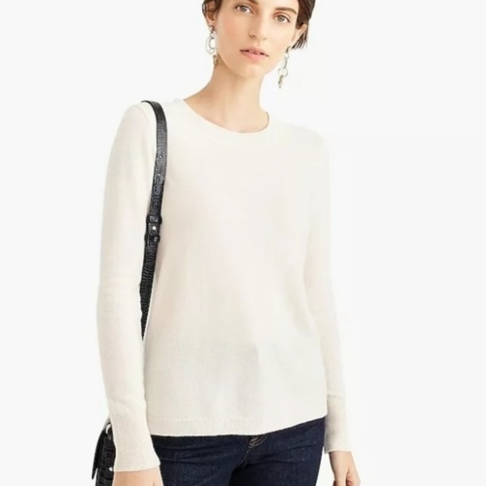 J. Crew 100% Cashmere Sweater Cream White